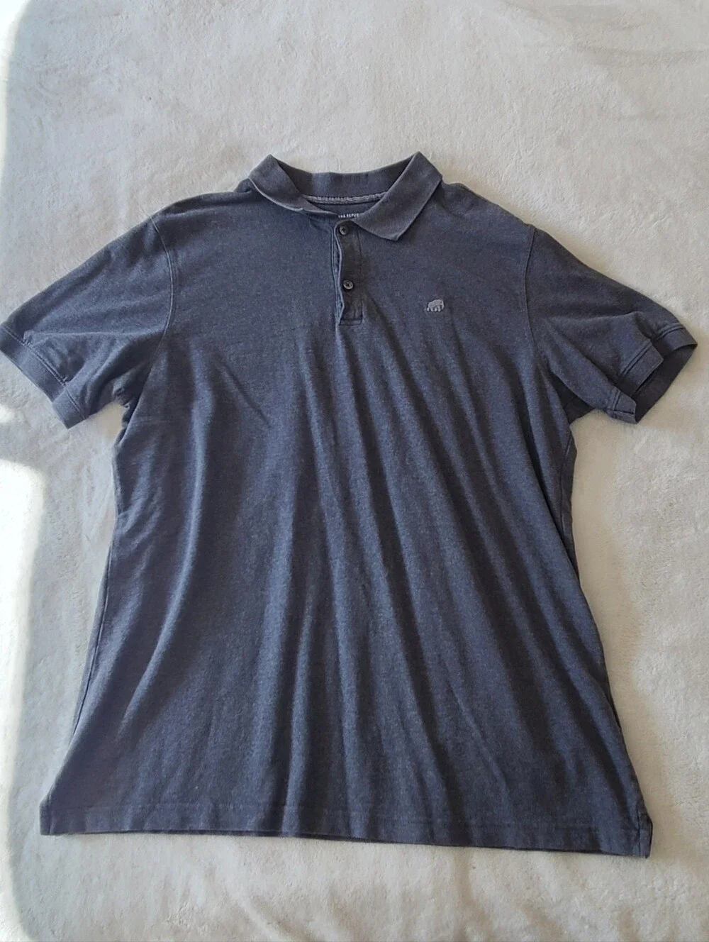 Mens XL Banana Republic Gray Cotton Shortsleeve Polo Top